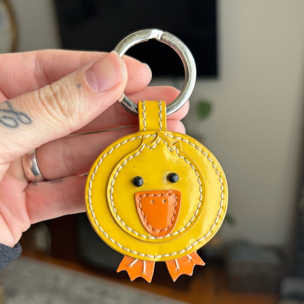 SOLD Coach Patent Leather Duck Keychain Charm